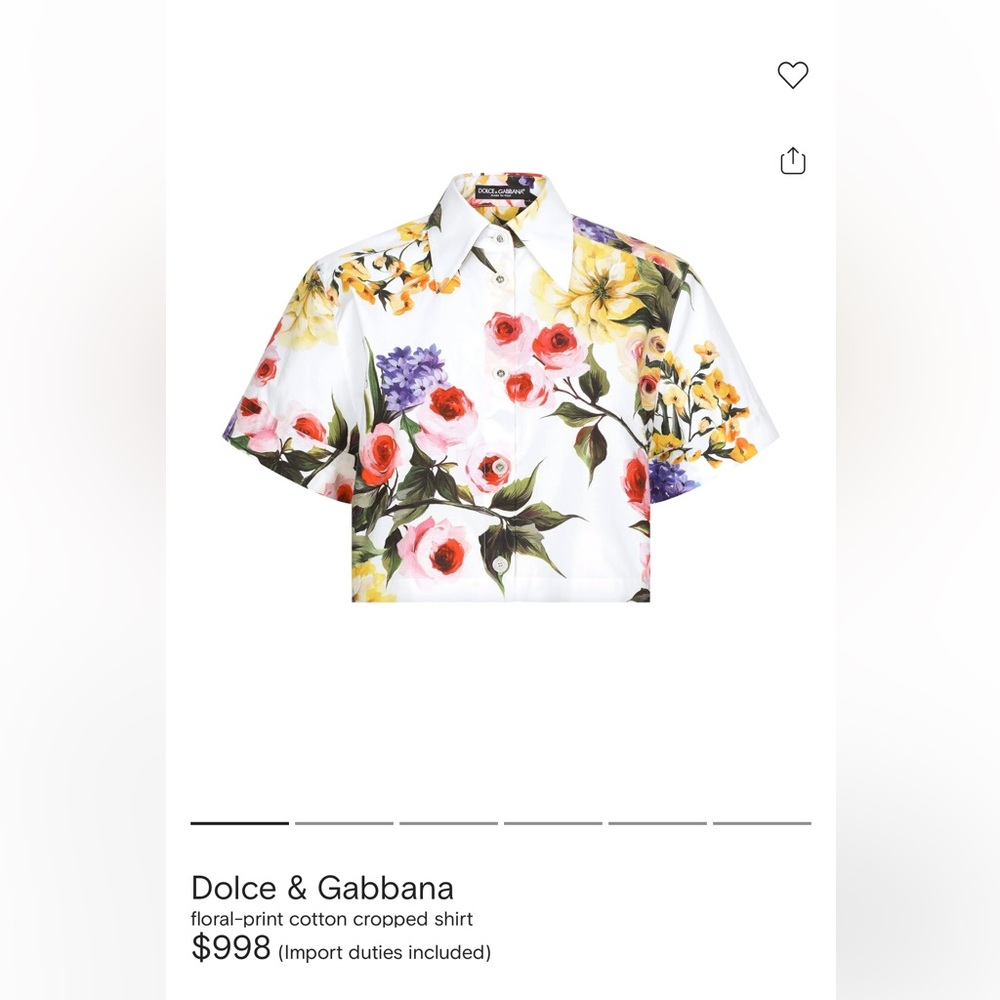 Dolce & Gabbana Multicolor Floral Cropped Top